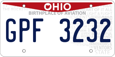 OH license plate GPF3232