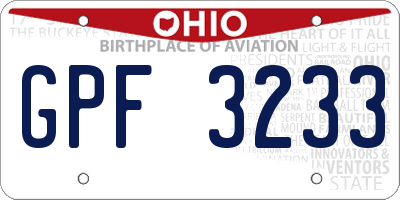 OH license plate GPF3233