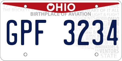 OH license plate GPF3234