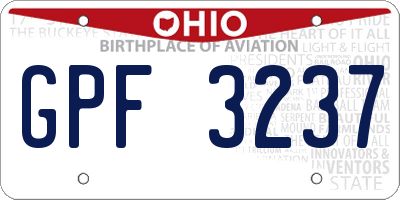 OH license plate GPF3237
