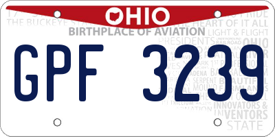 OH license plate GPF3239