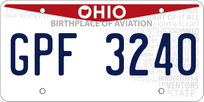 OH license plate GPF3240