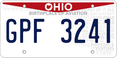 OH license plate GPF3241