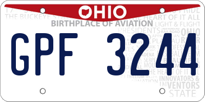 OH license plate GPF3244