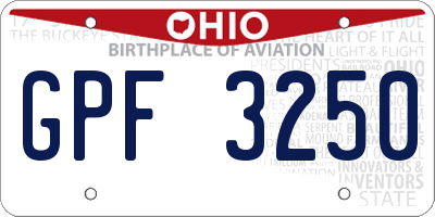 OH license plate GPF3250