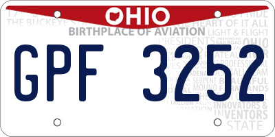 OH license plate GPF3252