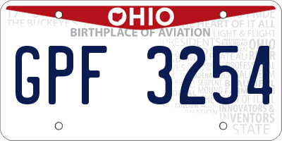 OH license plate GPF3254