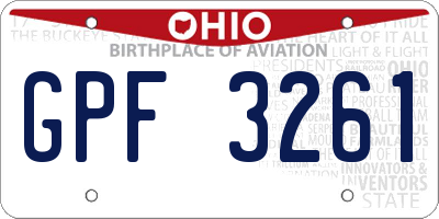 OH license plate GPF3261