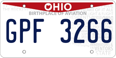 OH license plate GPF3266
