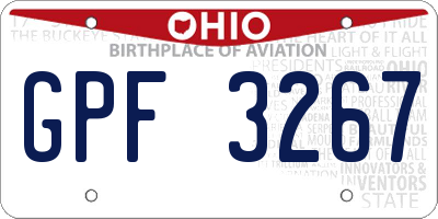 OH license plate GPF3267