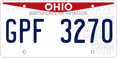 OH license plate GPF3270