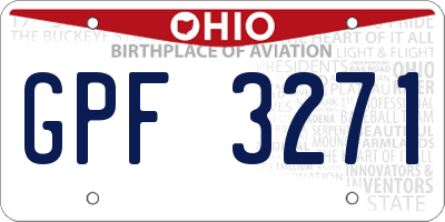 OH license plate GPF3271