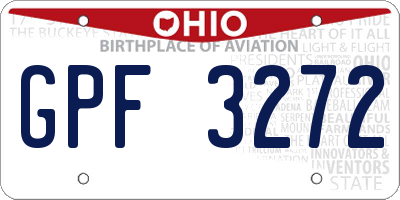 OH license plate GPF3272