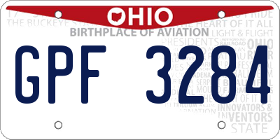 OH license plate GPF3284