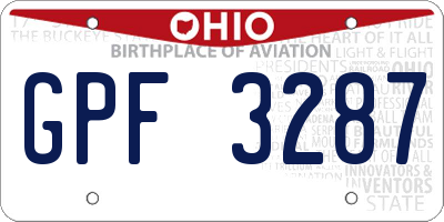 OH license plate GPF3287