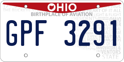 OH license plate GPF3291