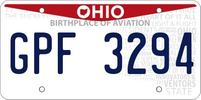 OH license plate GPF3294