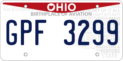 OH license plate GPF3299
