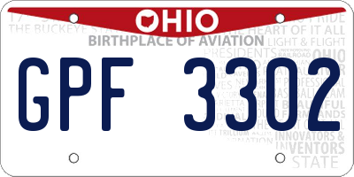 OH license plate GPF3302