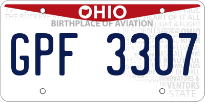 OH license plate GPF3307