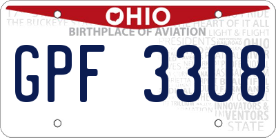 OH license plate GPF3308