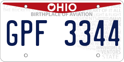 OH license plate GPF3344