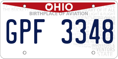 OH license plate GPF3348