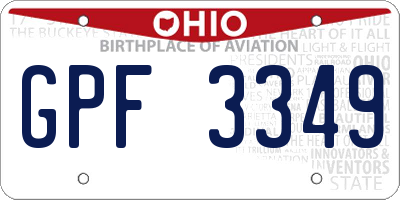 OH license plate GPF3349