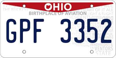 OH license plate GPF3352