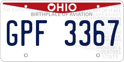 OH license plate GPF3367