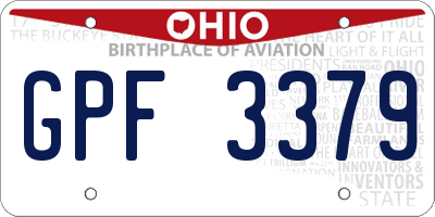 OH license plate GPF3379