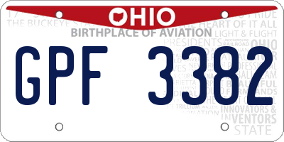OH license plate GPF3382
