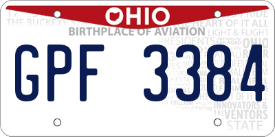 OH license plate GPF3384