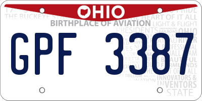 OH license plate GPF3387