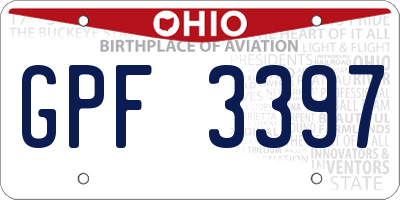 OH license plate GPF3397