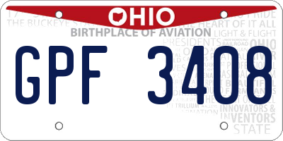 OH license plate GPF3408