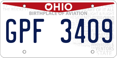 OH license plate GPF3409