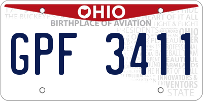OH license plate GPF3411