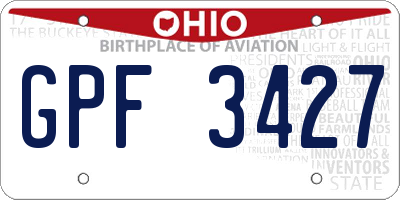 OH license plate GPF3427