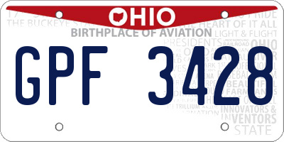 OH license plate GPF3428