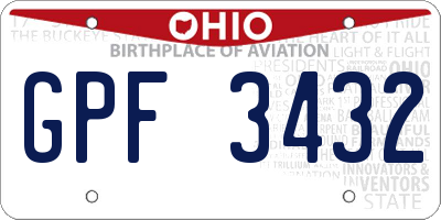 OH license plate GPF3432
