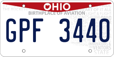 OH license plate GPF3440