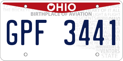 OH license plate GPF3441