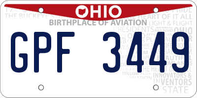 OH license plate GPF3449