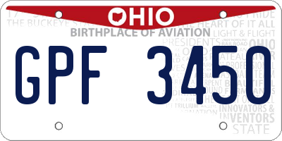 OH license plate GPF3450