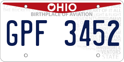 OH license plate GPF3452