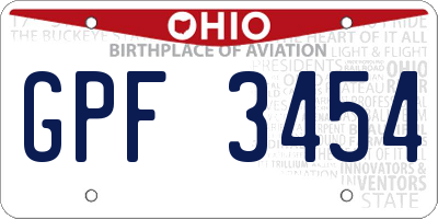 OH license plate GPF3454