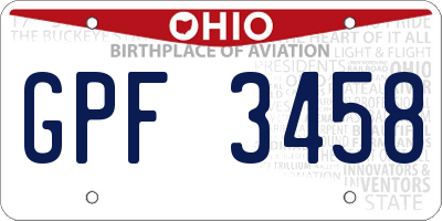 OH license plate GPF3458