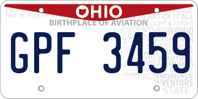 OH license plate GPF3459