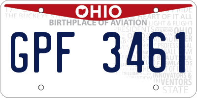 OH license plate GPF3461
